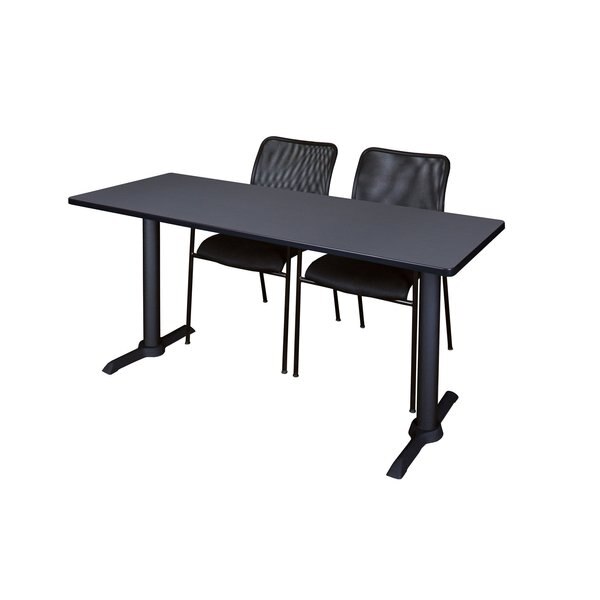 Cain Rectangle Tables > Training Tables > Cain Training Table & Chair Sets, 72 X 24 X 29, Grey MTRCT7224GY75BK